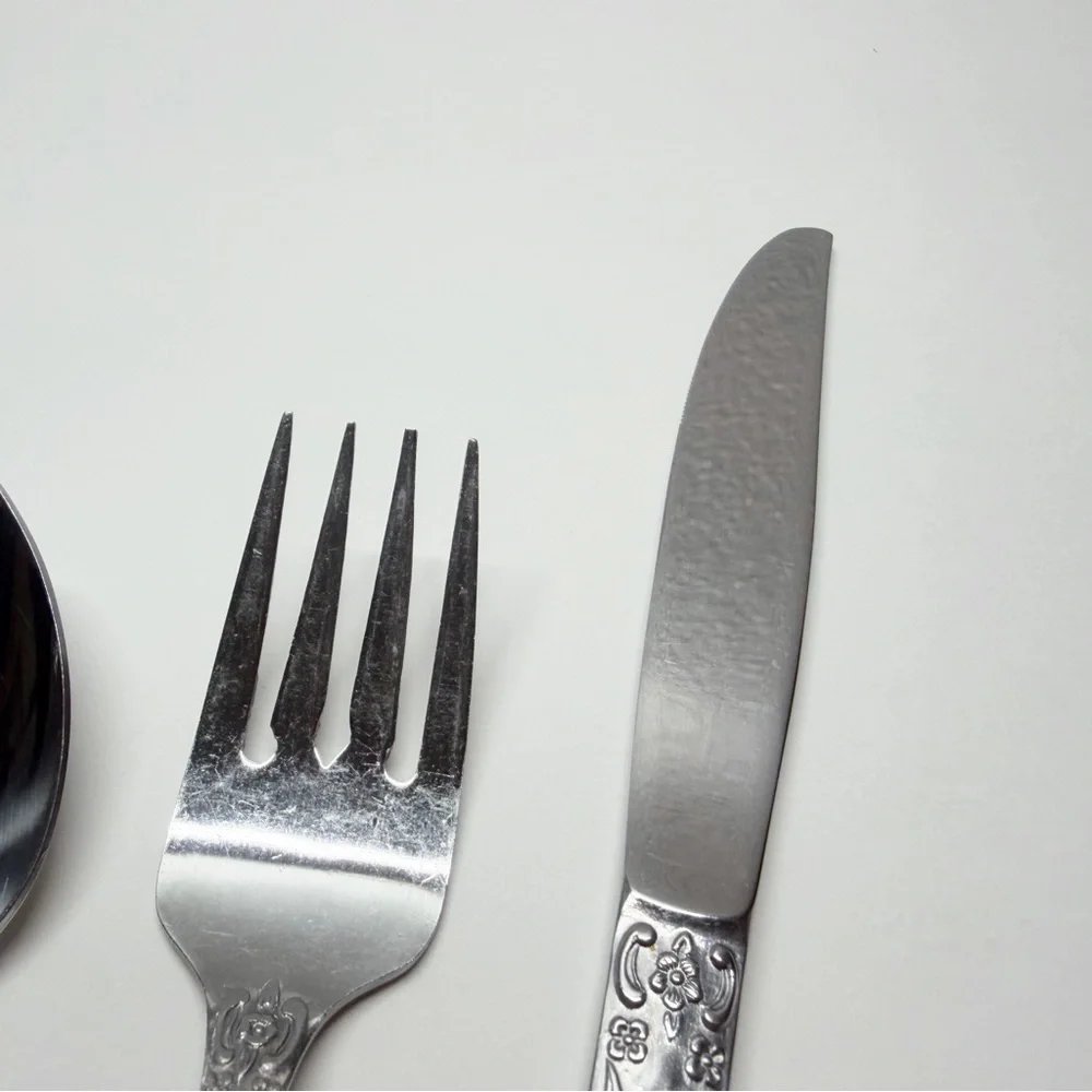 Vintage Northland Stainless Carolina Floral Flatware Korea